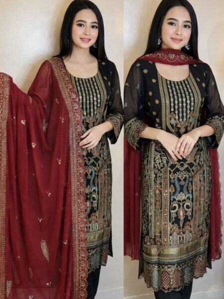 সেলাই ছাড়া (আনরেডি) এম্বোডারি ড্রেস কোড - 1562