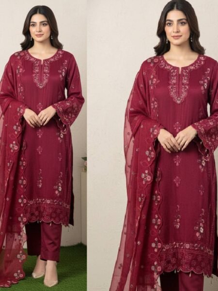 সেলাই ছাড়া (আনরেডি) এম্বোডারি পার্টি ড্রেস কোড - 1659