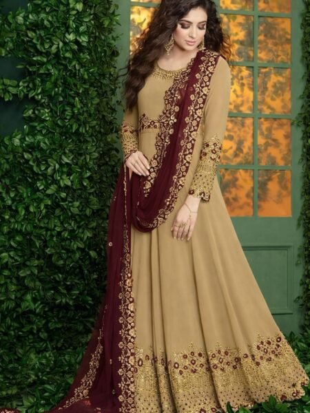 সেলাই ছাড়া (আনরেডি) এম্বোডারি পার্টি ড্রেস কোড - 1201