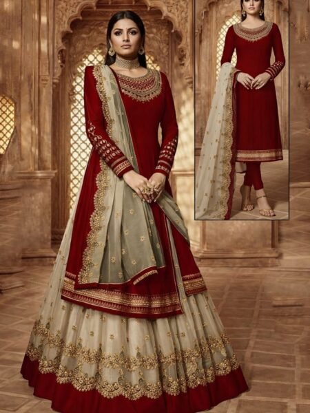 সেলাই ছাড়া (আনরেডি) এম্বোডারি পার্টি ড্রেস কোড - 1580