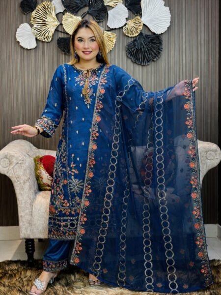 সেলাই ছাড়া (আনরেডি) এম্বোডারি পার্টি ড্রেস কোড - 1417