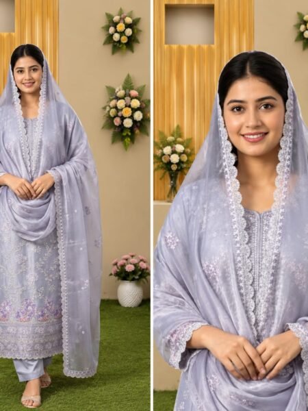 সেলাই ছাড়া (আনরেডি) এম্বোডারি পার্টি ড্রেস কোড - 1519A